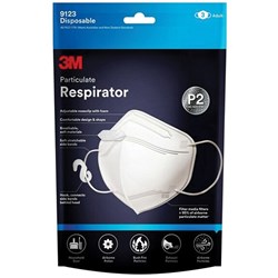 3M 9123EN3 Respirator Mask White 3 pack P2 disposable