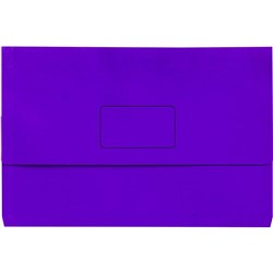 Marbig Slimpick Manilla Document Wallet Foolscap 30mm Gusset Purple Pack Of 10