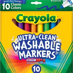 Crayola Ultra Clean Washable Broadline Marker Classic Assorted Pack of 10