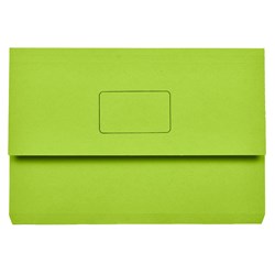 Marbig Slimpick Manilla Document Wallet Foolscap 30mm Gusset Green